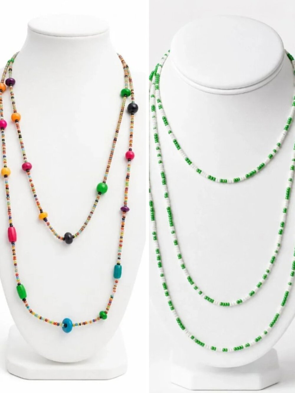 Two Long Beaded Necklaces